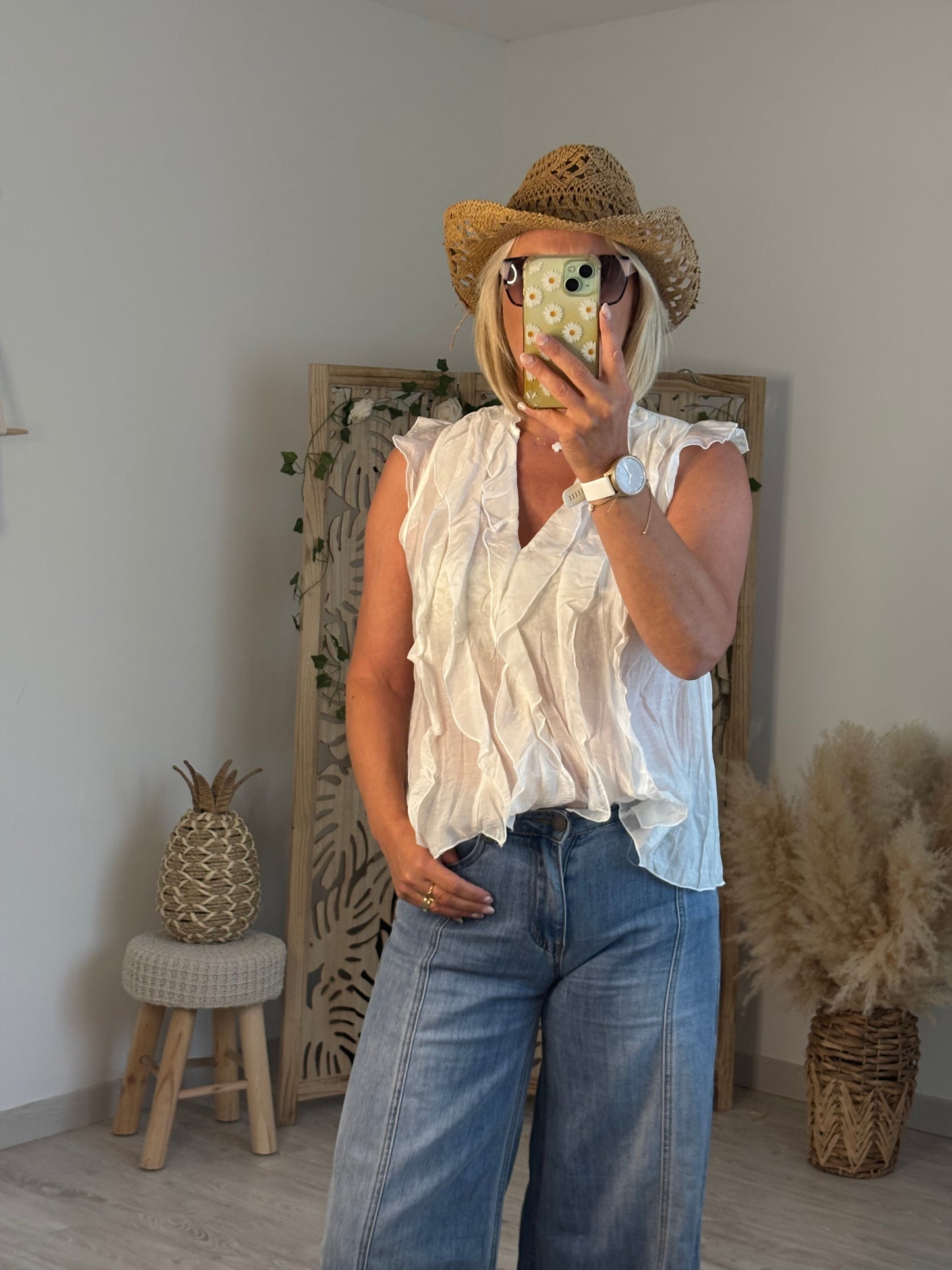 TOP EN VOILE BLANC