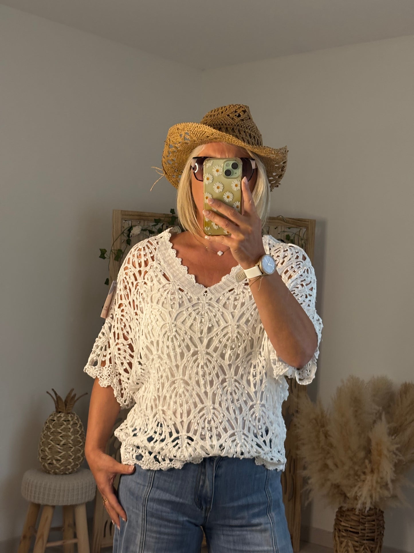 TUNIQUE DENTELLE BLANCHE