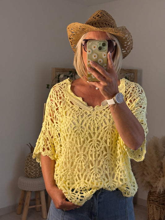 TUNIQUE DENTELLE JAUNE