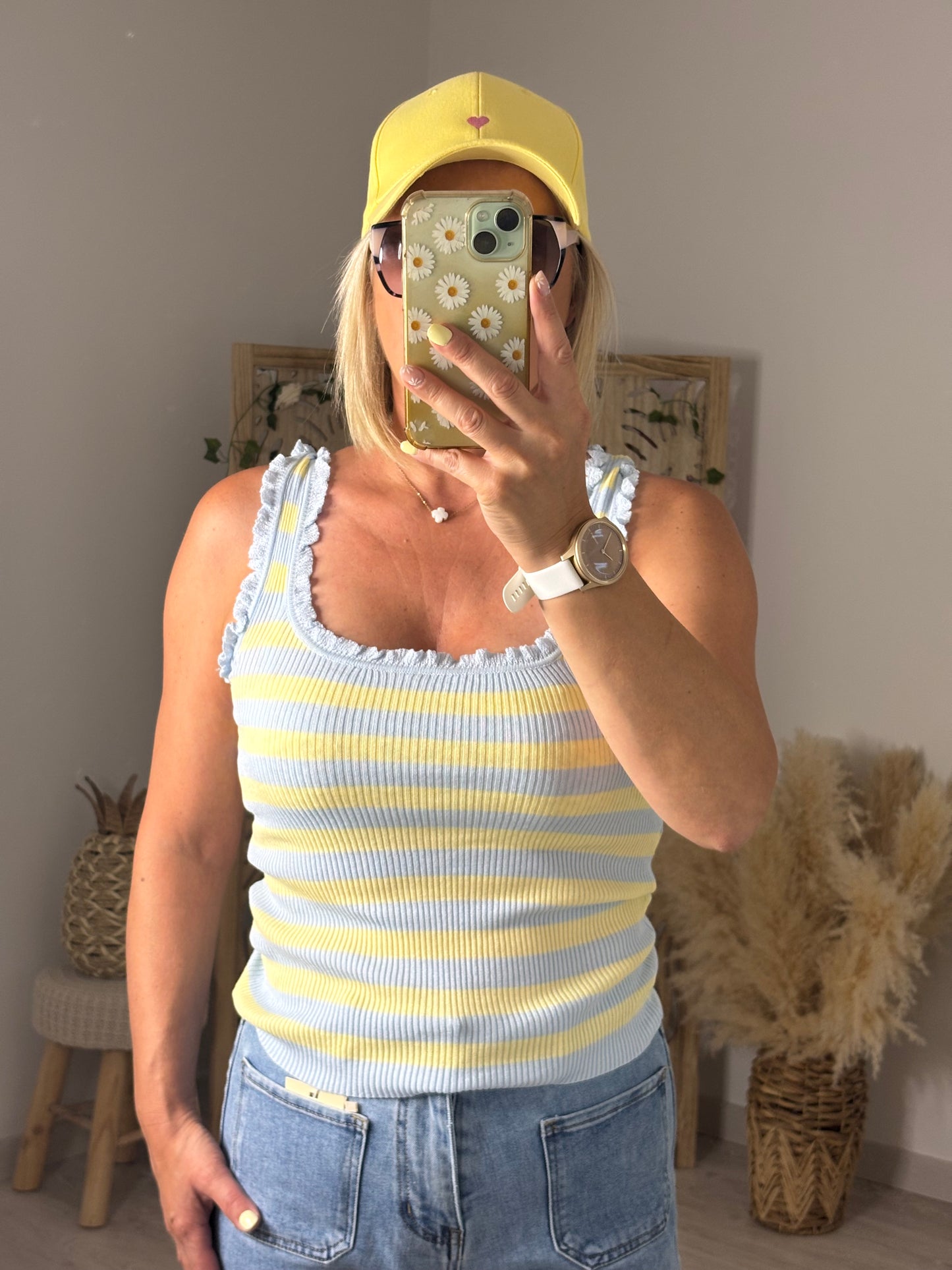 TOP FROUFROU JAUNE/BLEU