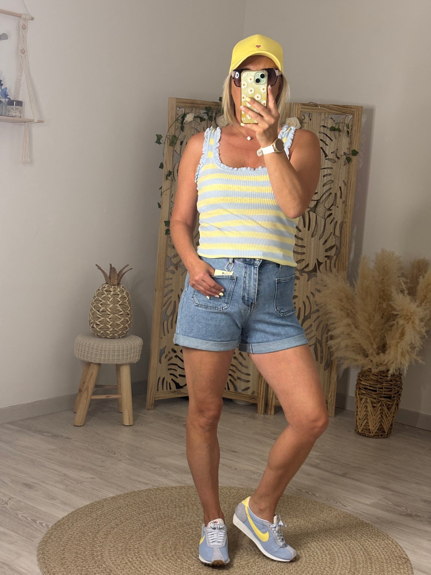 TOP FROUFROU JAUNE/BLEU