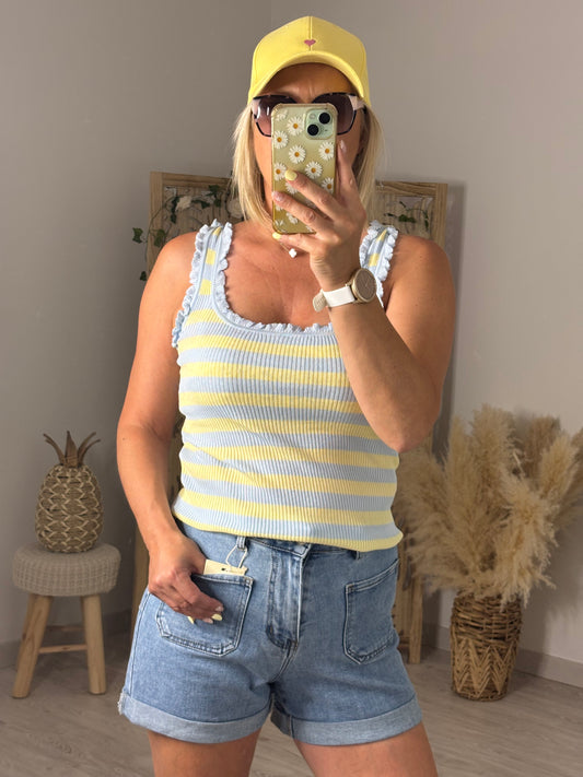 TOP FROUFROU JAUNE/BLEU