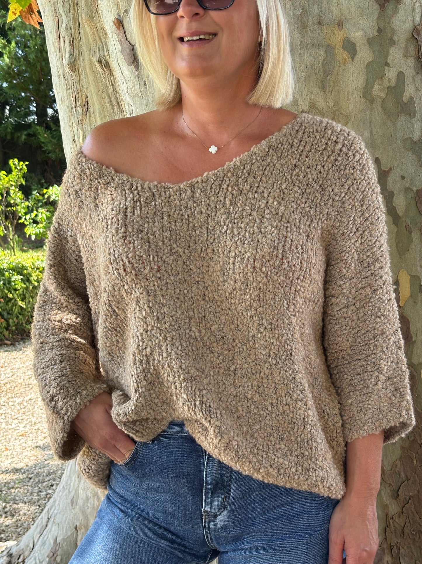 PULL BOUCLETTE CAMEL