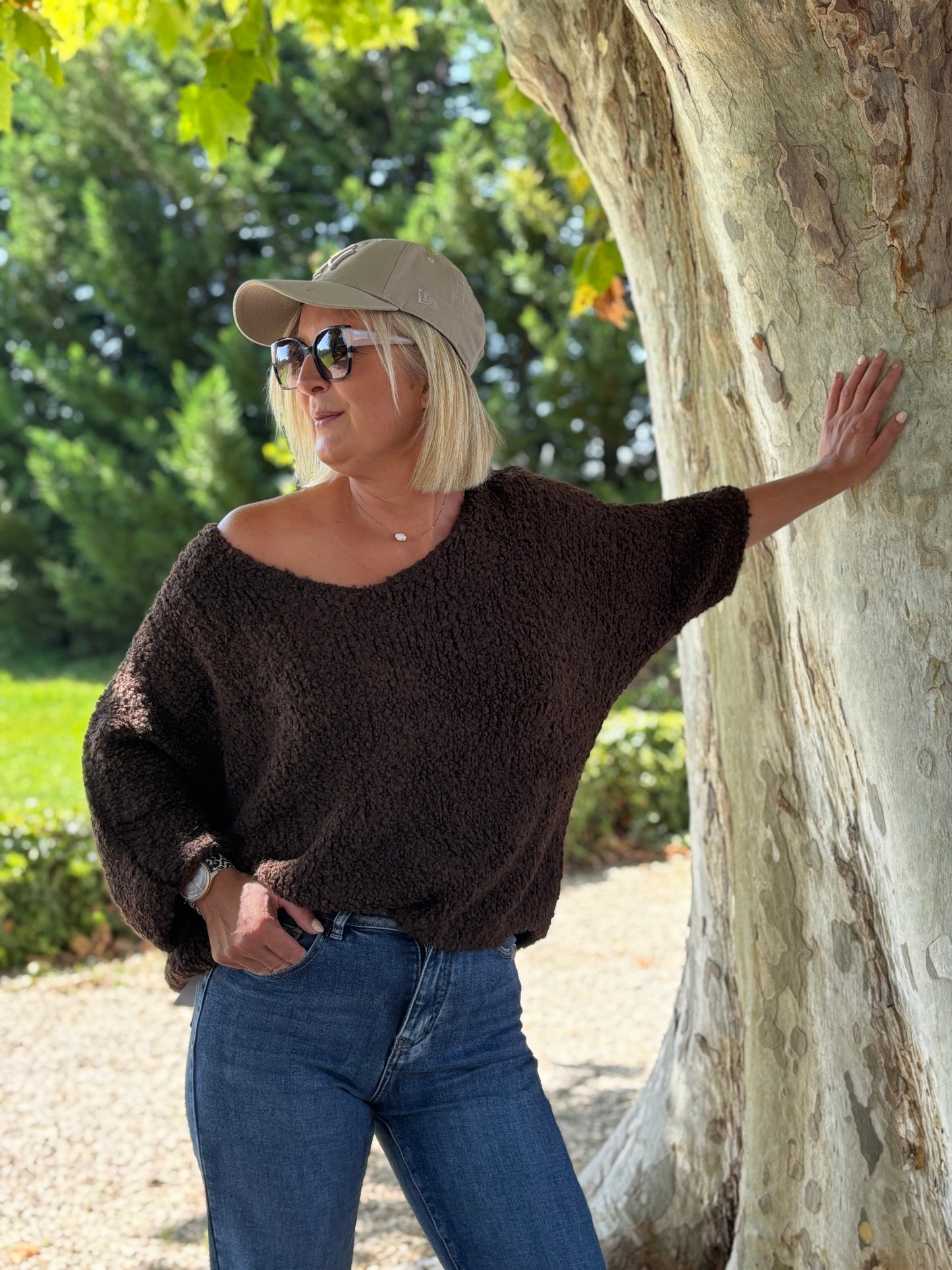 PULL BOUCLETTE CHOCOLAT