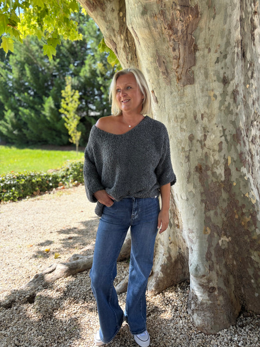 PULL BOUCLETTE GRIS