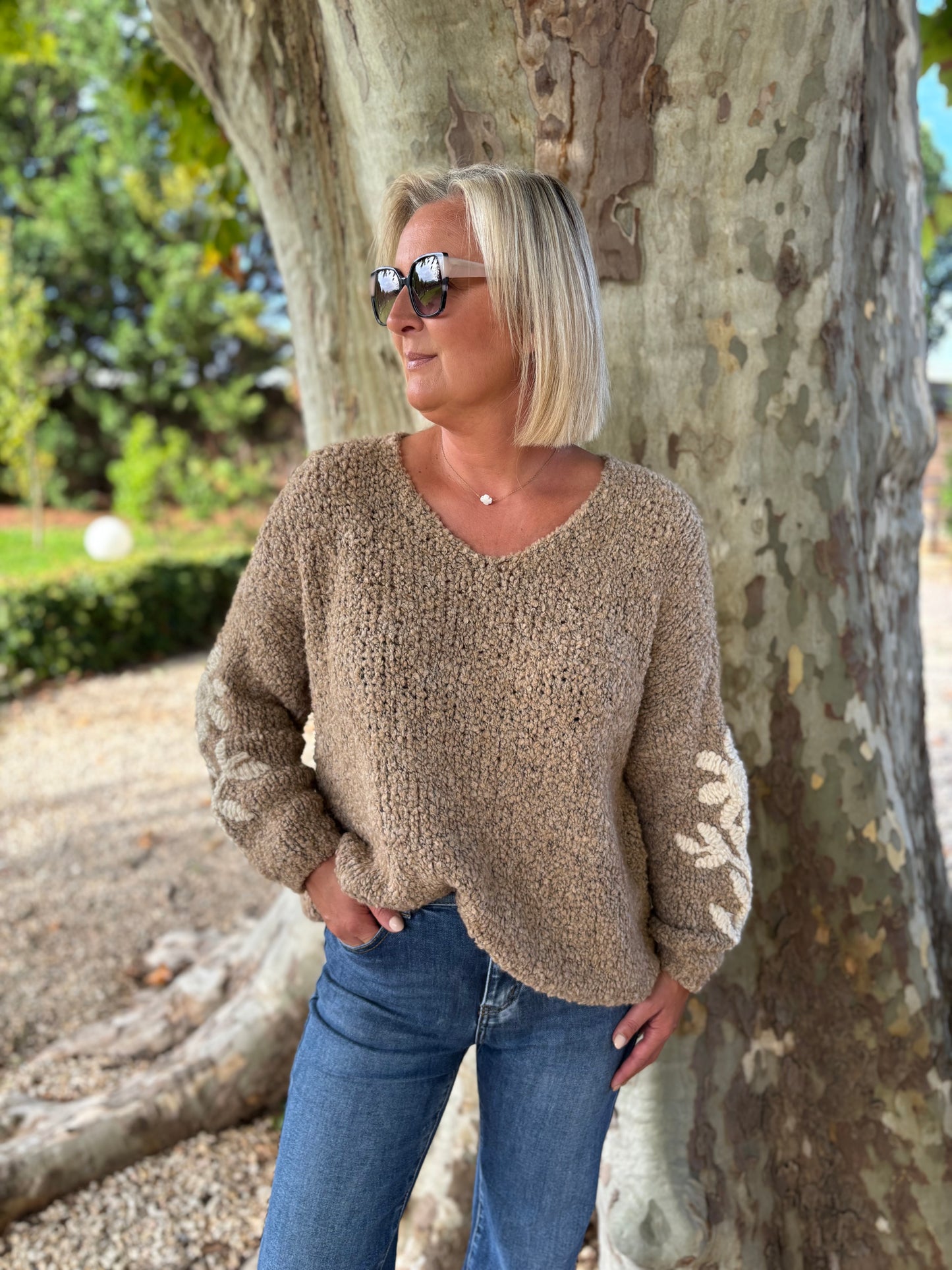 PULL AVEC BRODERIE CAMEL