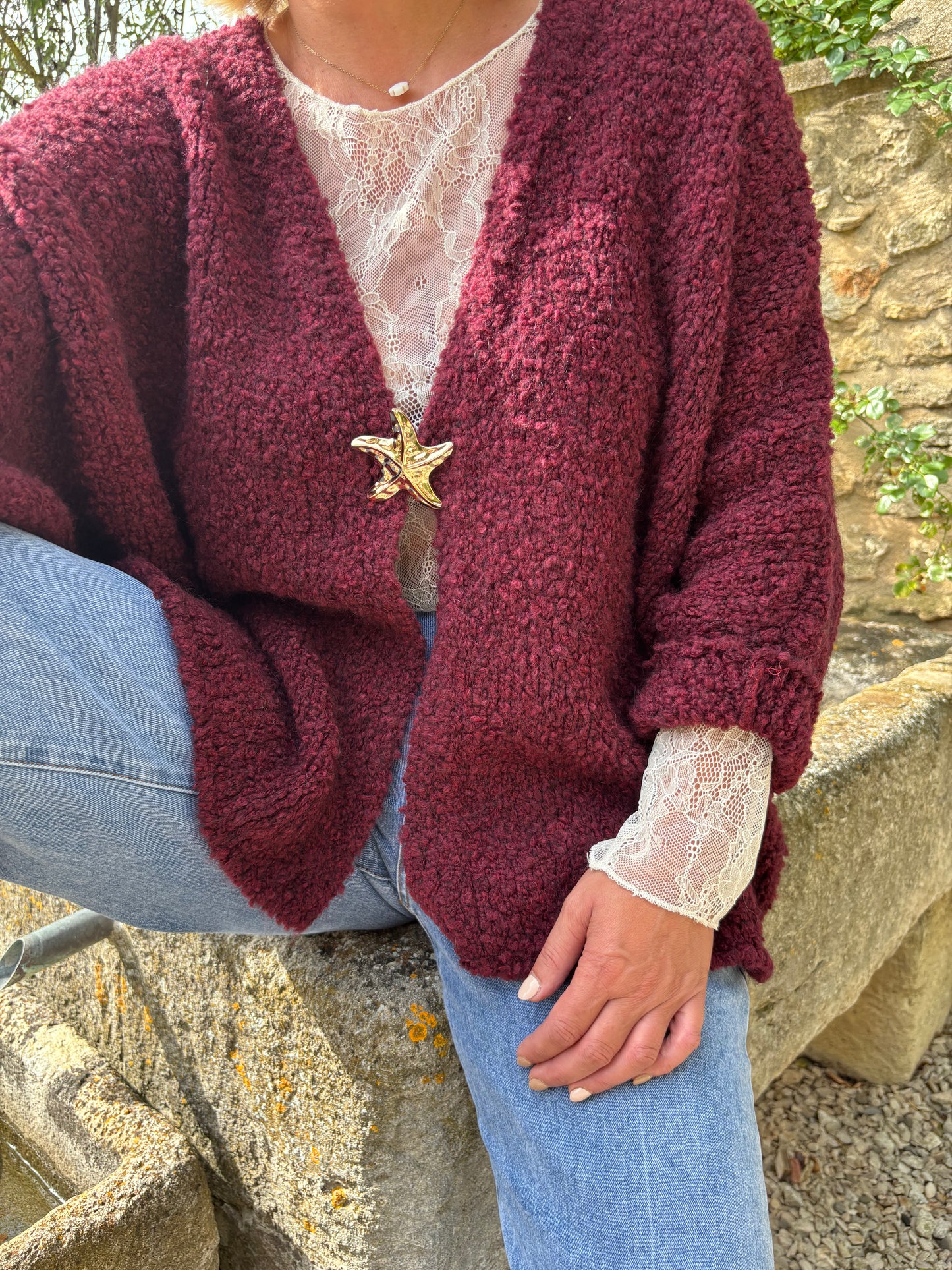 GILET ETOILE DE MER BORDEAUX