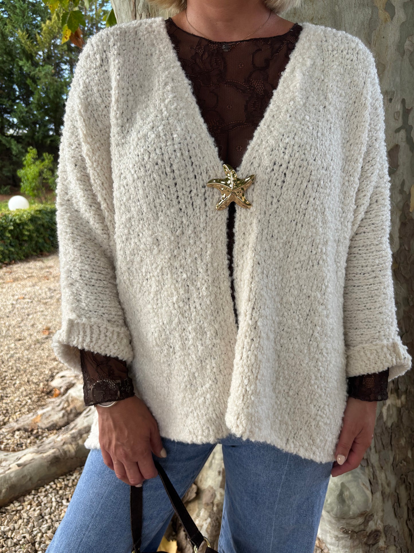 GILET ETOILE DE MER ECRU