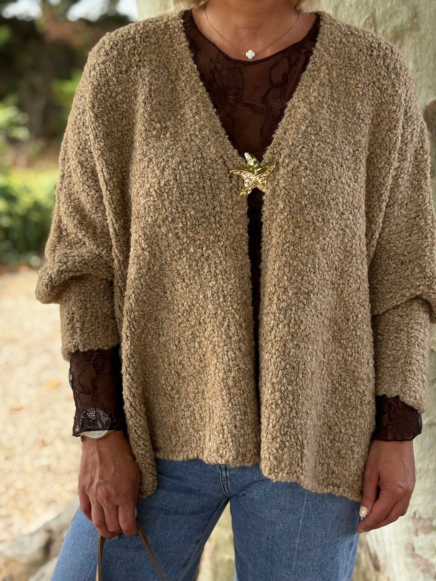 GILET ETOILE DE MER TAUPE