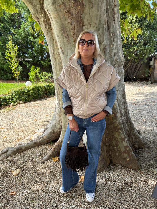 BLOUSON AVEC CAPUCHE BEIGE