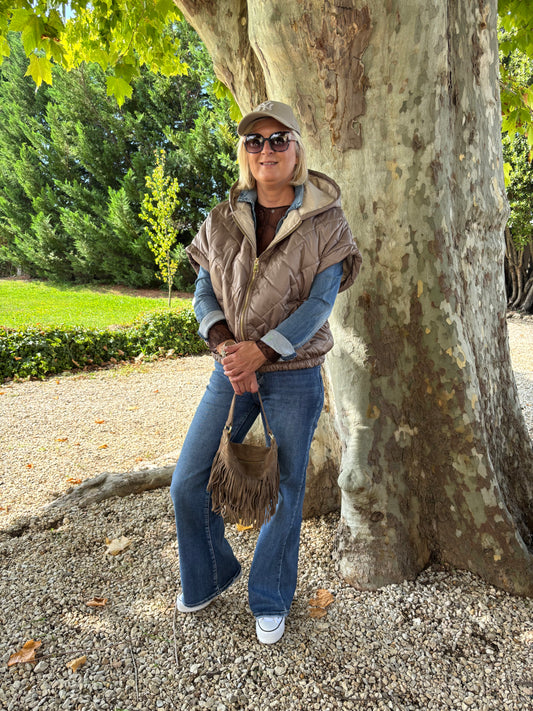 BLOUSON AVEC CAPUCHE TAUPE