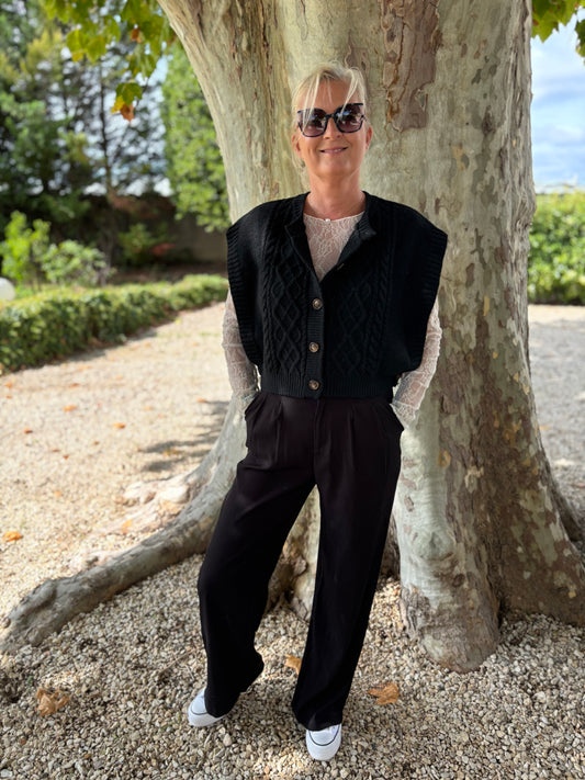 GILET TORSADE NOIR