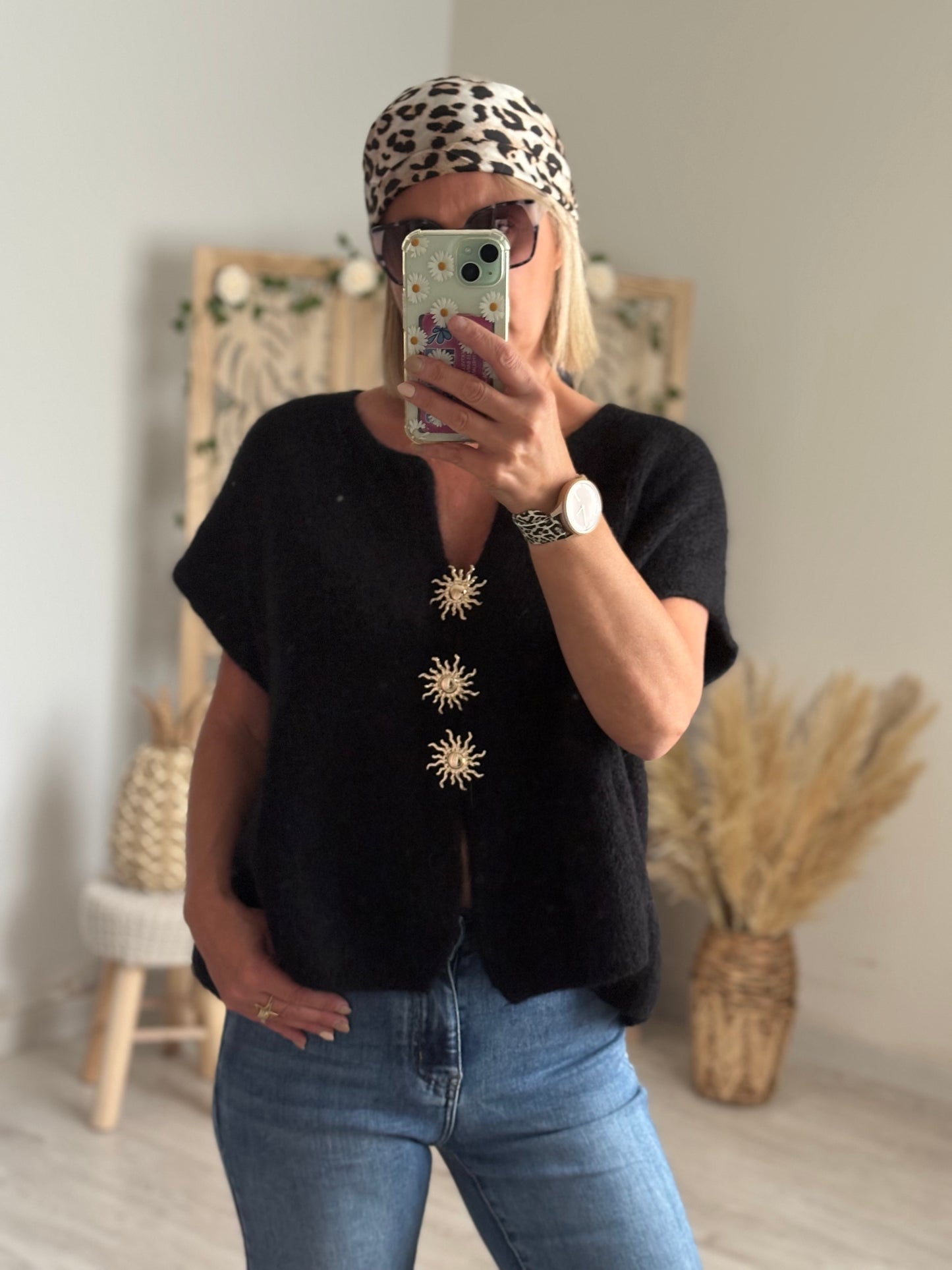 GILET MANCHES COURTES NOIR