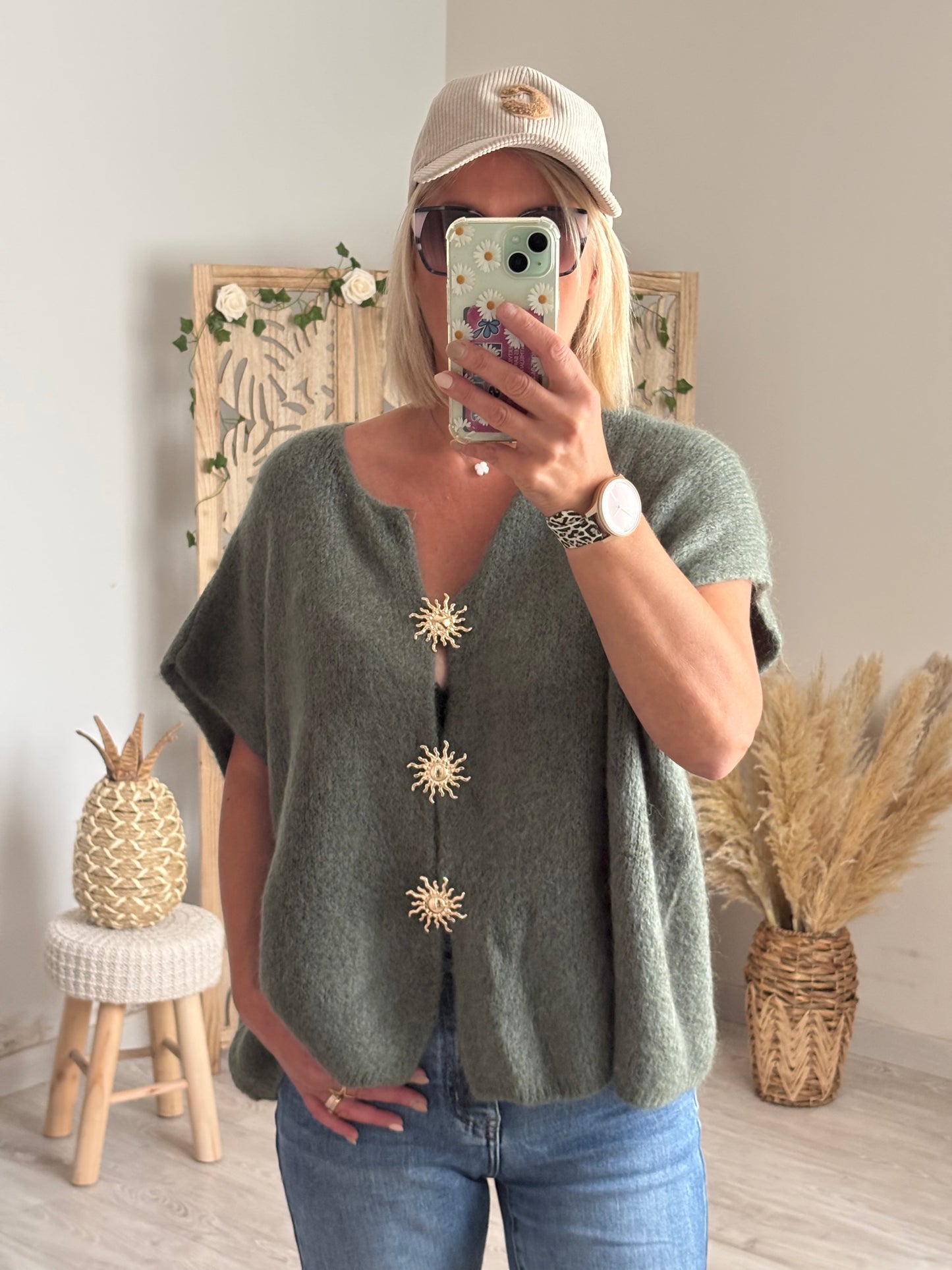 GILET MANCHES COURTES KAKI