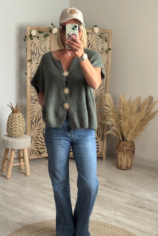 GILET MANCHES COURTES KAKI